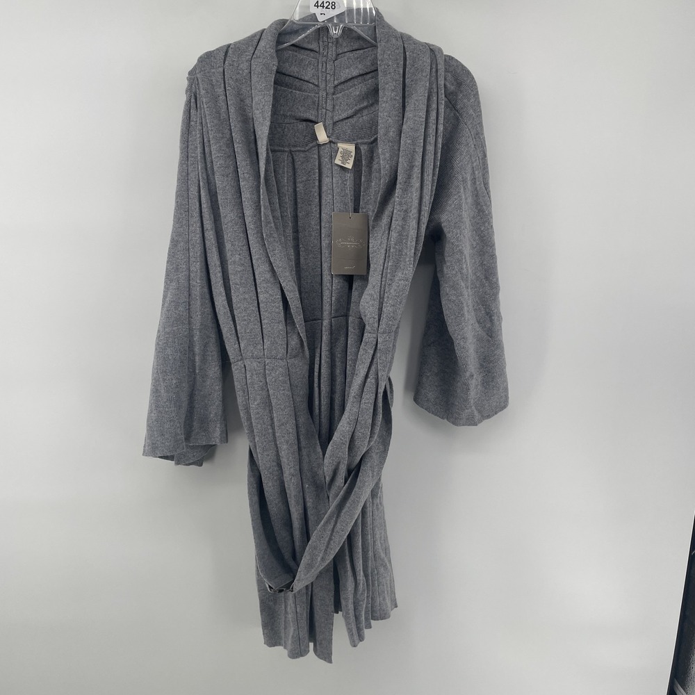 Anthropologie Moth Cardigan Womens S Heather Gray Belted Solid NWT